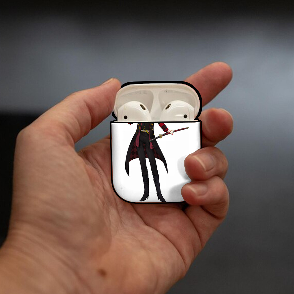 刀剣乱舞 Touken Ranbu AirPods 第2世代保護ケース ハードシェル ブラック 耐衝撃・防指紋・カラビナ付き