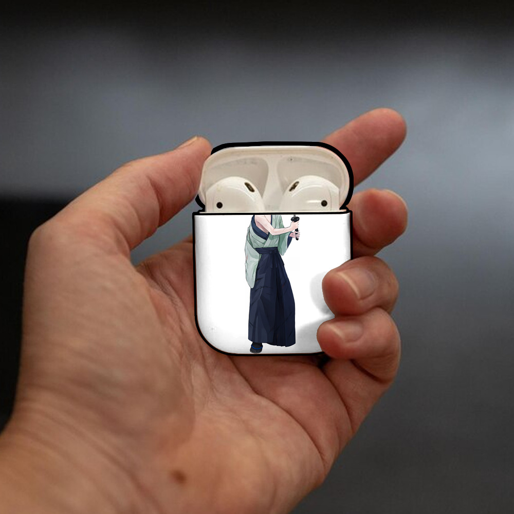 刀剣乱舞 Touken Ranbu AirPods 第2世代保護ケース ハードシェル ブラック 耐衝撃・防指紋・カラビナ付き
