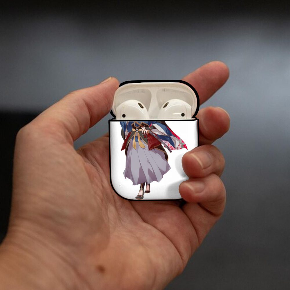 刀剣乱舞 Touken Ranbu AirPods 第2世代保護ケース ハードシェル ブラック 耐衝撃・防指紋・カラビナ付き