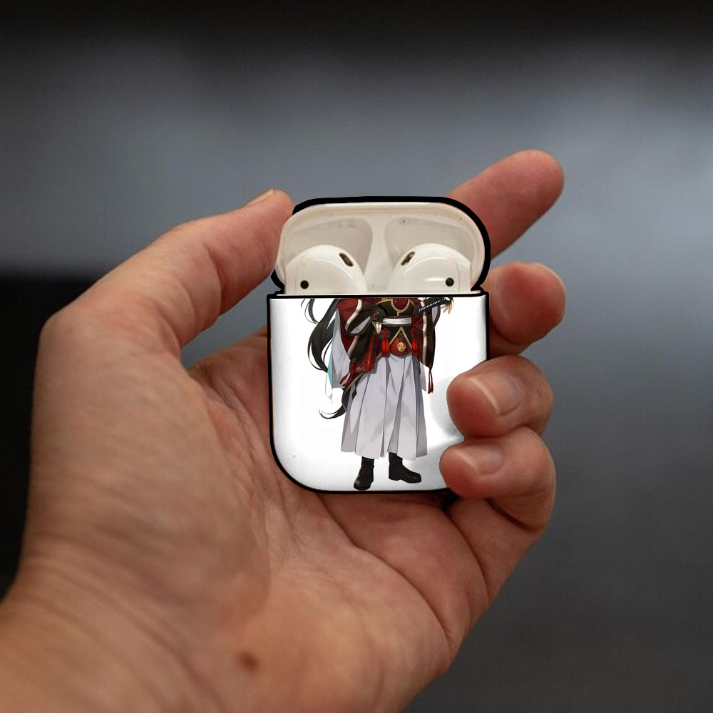 刀剣乱舞 Touken Ranbu AirPods 第2世代保護ケース ハードシェル ブラック 耐衝撃・防指紋・カラビナ付き