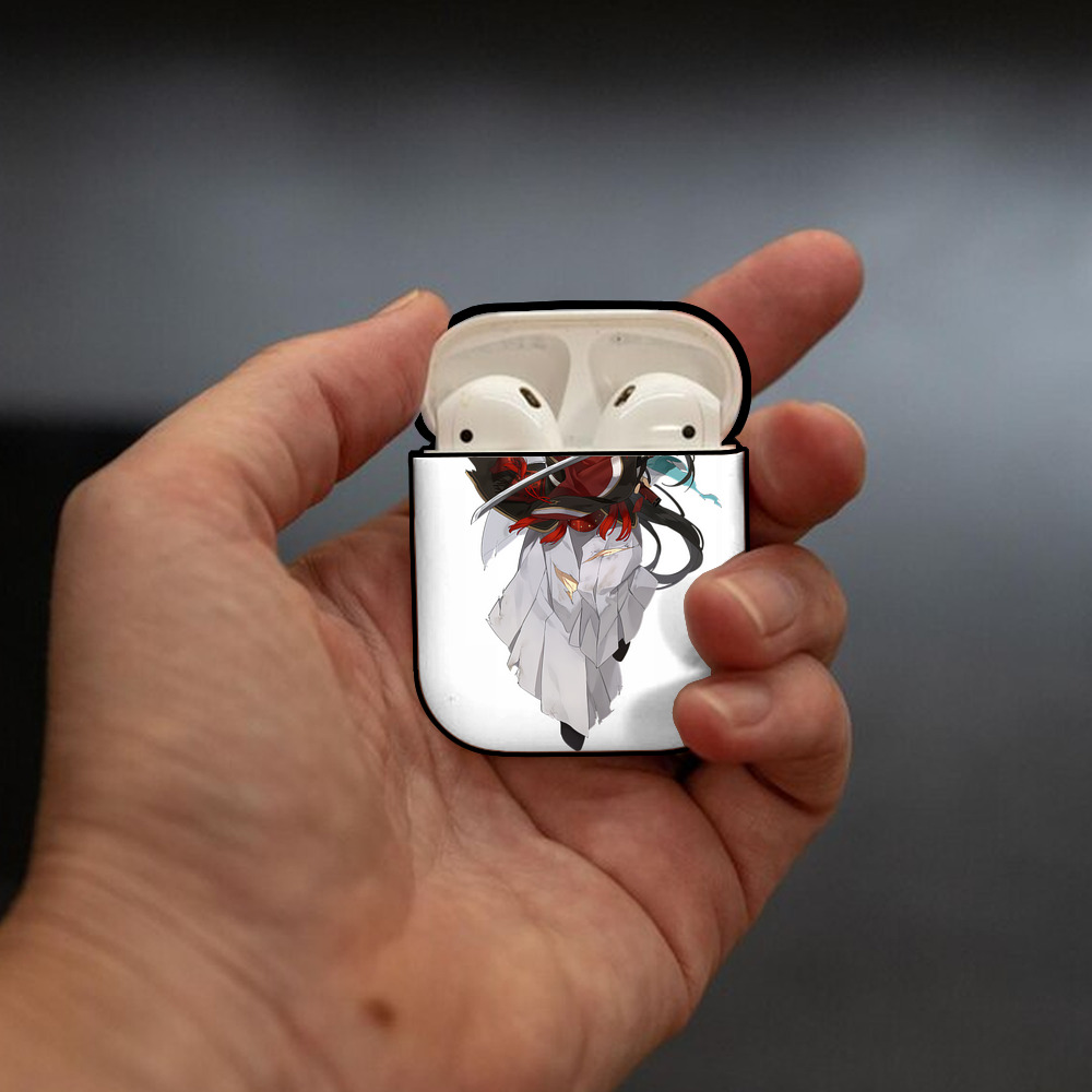 刀剣乱舞 Touken Ranbu AirPods 第2世代保護ケース ハードシェル ブラック 耐衝撃・防指紋・カラビナ付き