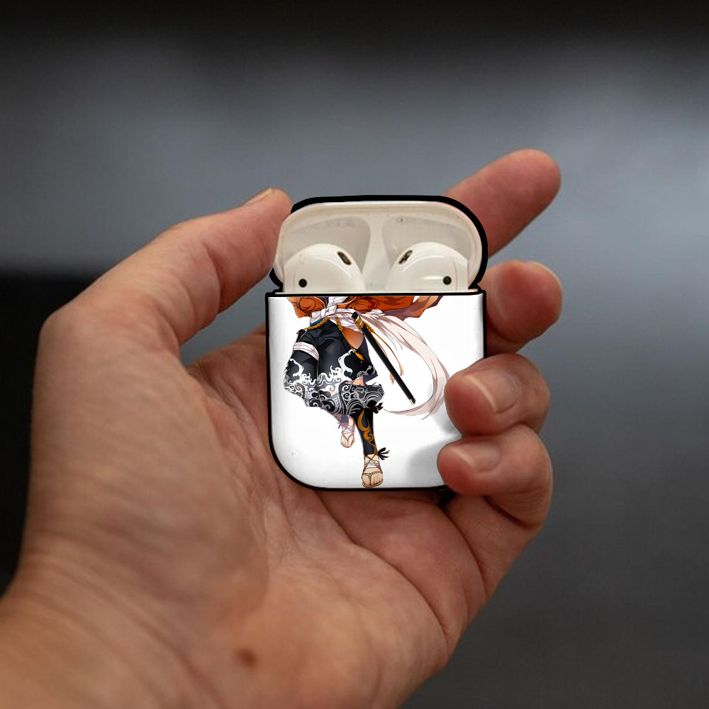 刀剣乱舞 Touken Ranbu AirPods 第2世代保護ケース ハードシェル ブラック 耐衝撃・防指紋・カラビナ付き