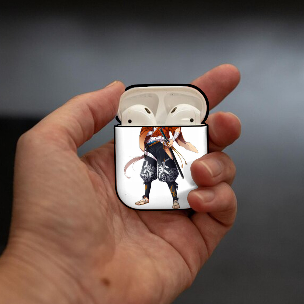 刀剣乱舞 Touken Ranbu AirPods 第2世代保護ケース ハードシェル ブラック 耐衝撃・防指紋・カラビナ付き