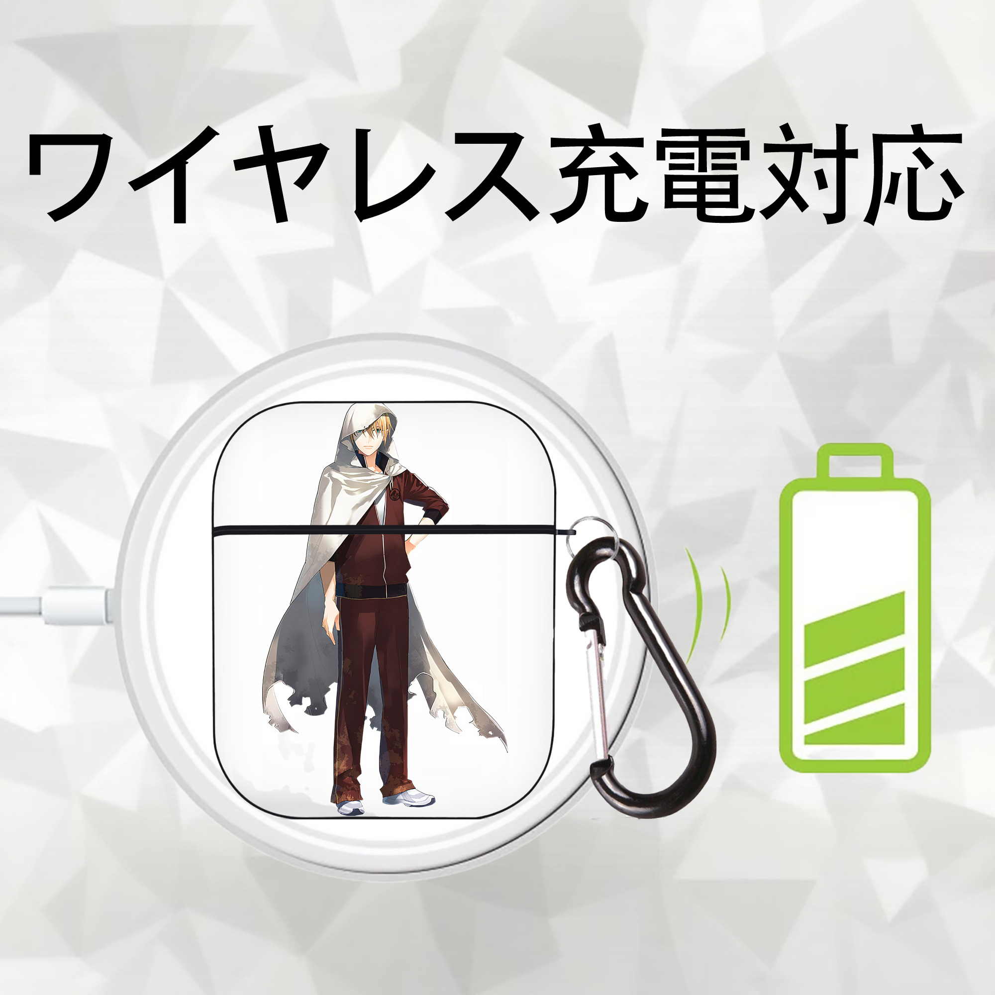 刀剣乱舞 Touken Ranbu AirPods 第2世代保護ケース ハードシェル ブラック 耐衝撃・防指紋・カラビナ付き