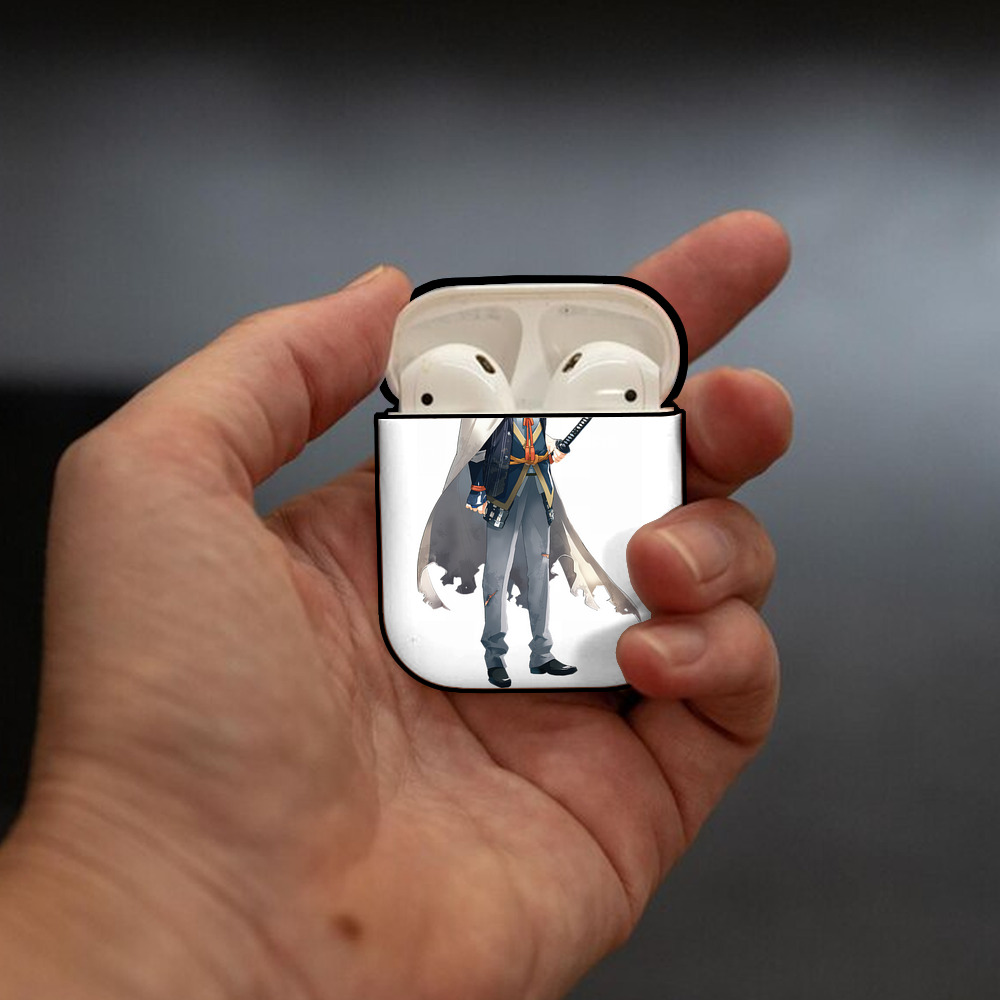 刀剣乱舞 Touken Ranbu AirPods 第2世代保護ケース ハードシェル ブラック 耐衝撃・防指紋・カラビナ付き