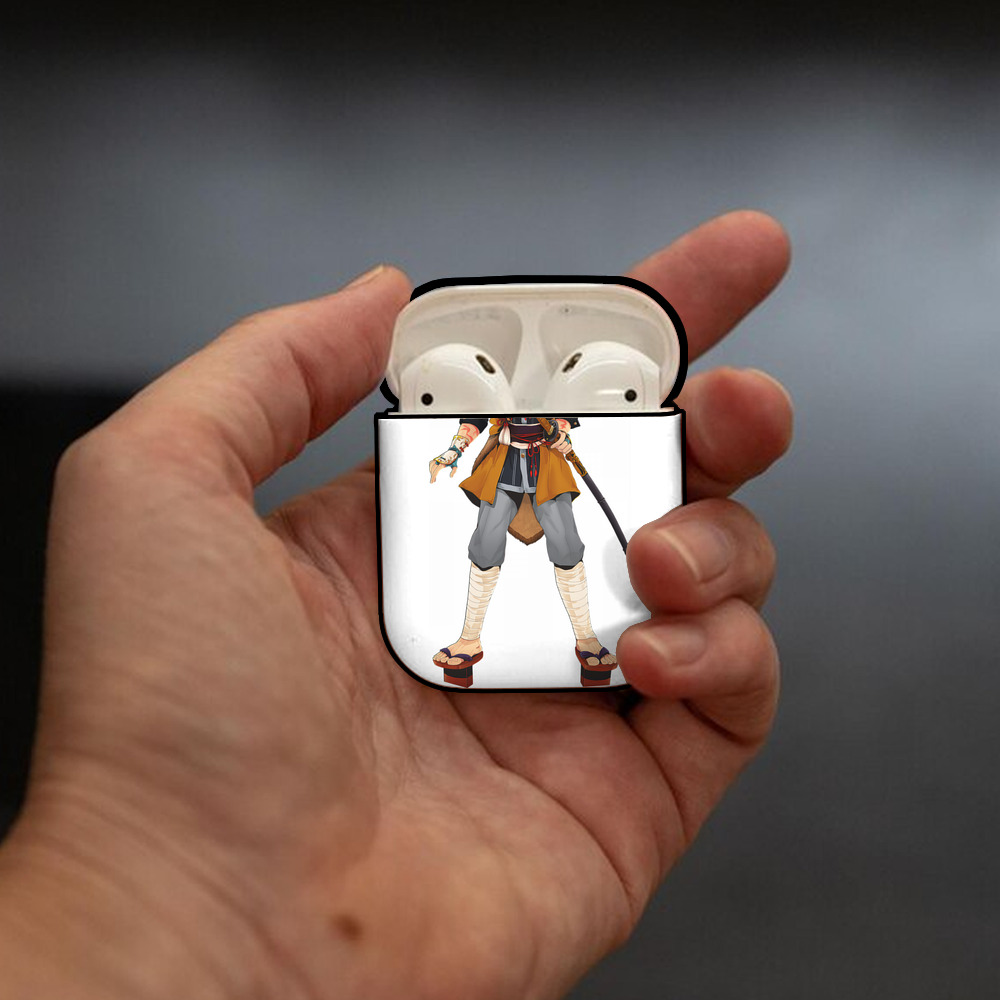 刀剣乱舞 Touken Ranbu AirPods 第2世代保護ケース ハードシェル ブラック 耐衝撃・防指紋・カラビナ付き