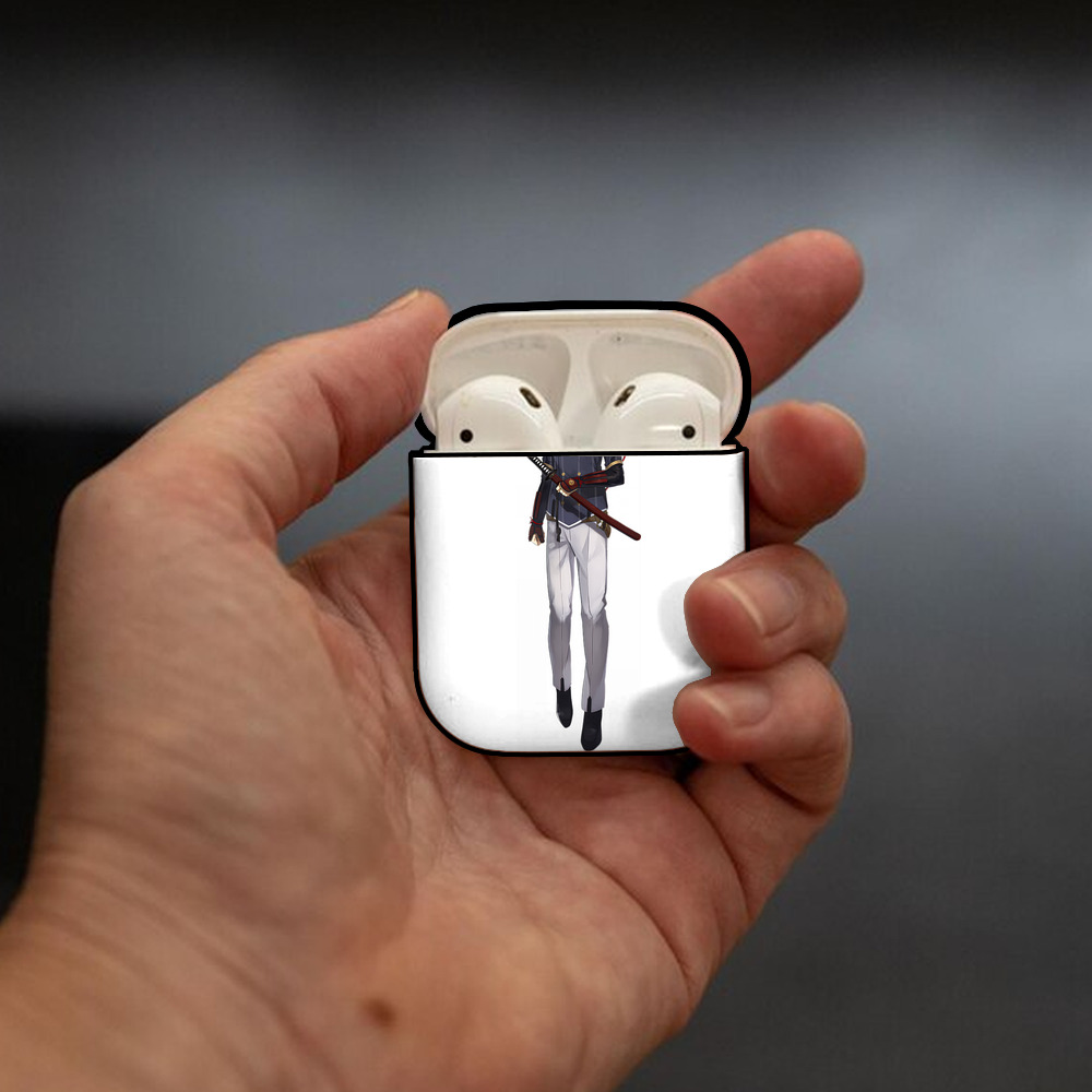 刀剣乱舞 Touken Ranbu AirPods 第2世代保護ケース ハードシェル ブラック 耐衝撃・防指紋・カラビナ付き