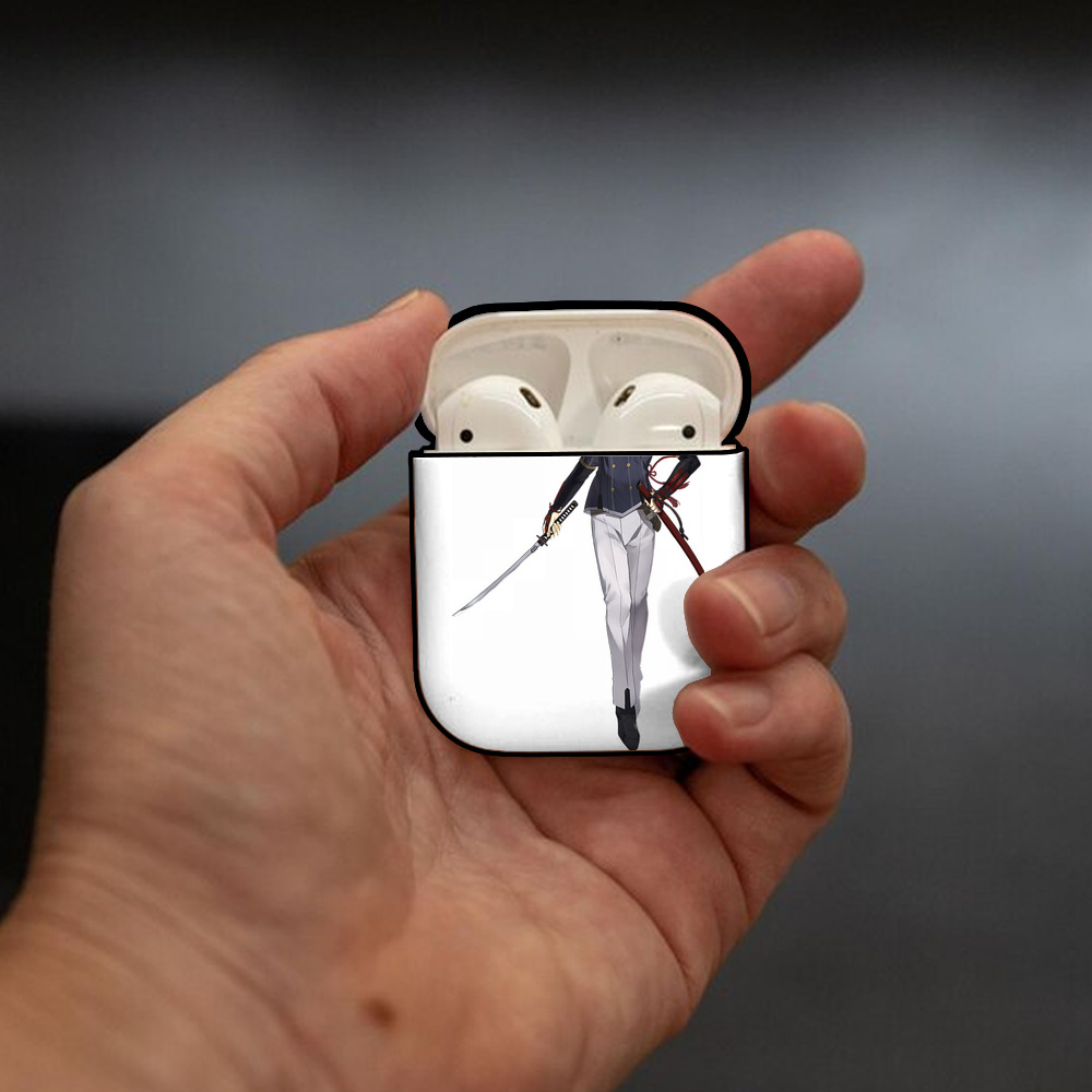 刀剣乱舞 Touken Ranbu AirPods 第2世代保護ケース ハードシェル ブラック 耐衝撃・防指紋・カラビナ付き