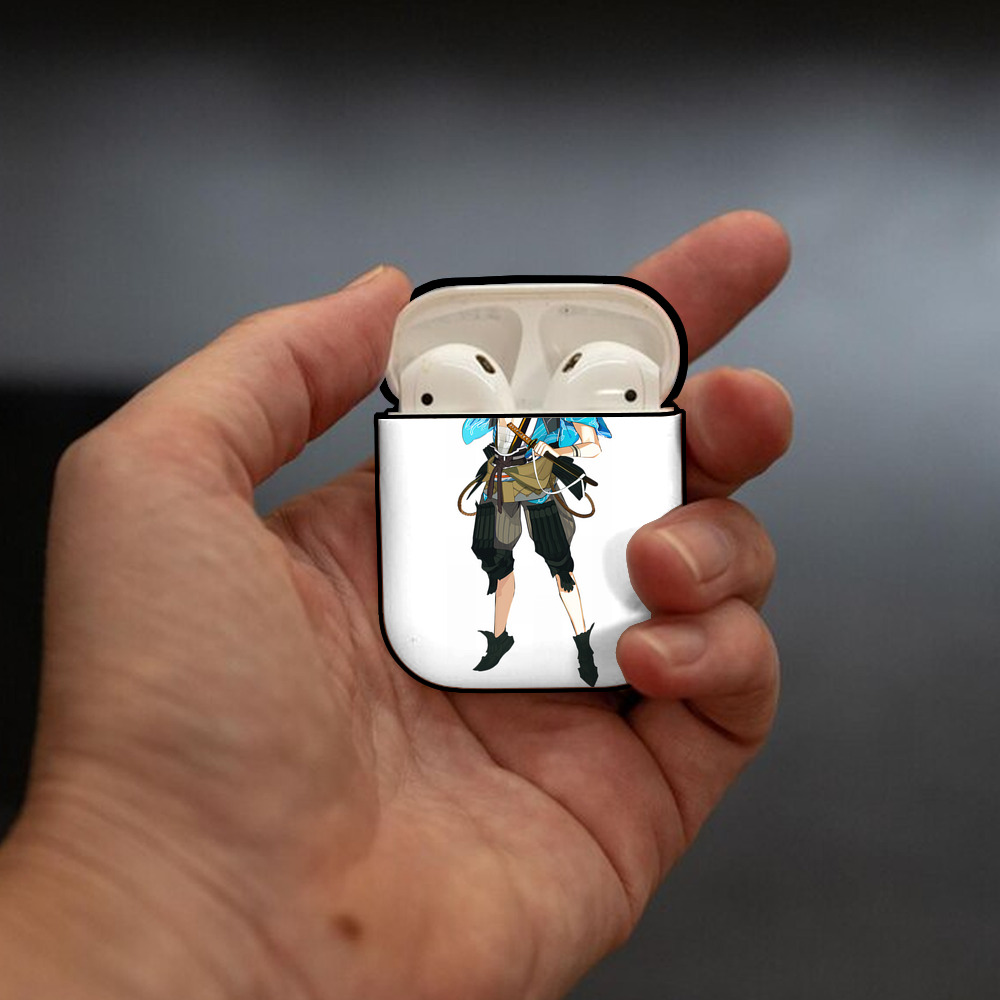刀剣乱舞 Touken Ranbu AirPods 第2世代保護ケース ハードシェル ブラック 耐衝撃・防指紋・カラビナ付き
