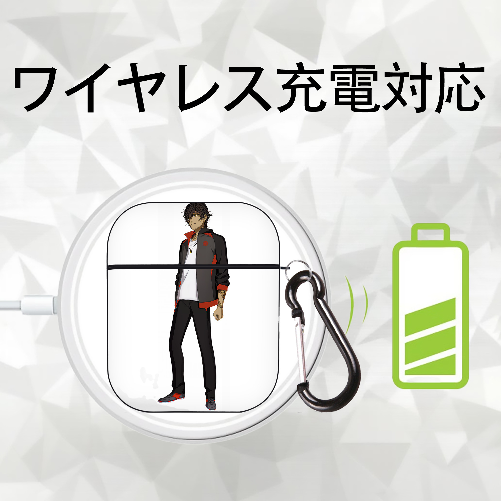 刀剣乱舞 Touken Ranbu AirPods 第2世代保護ケース ハードシェル ブラック 耐衝撃・防指紋・カラビナ付き