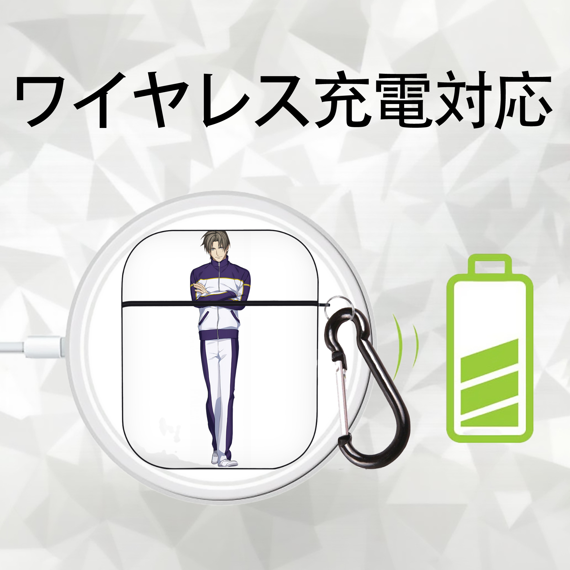 刀剣乱舞 Touken Ranbu AirPods 第2世代保護ケース ハードシェル ブラック 耐衝撃・防指紋・カラビナ付き