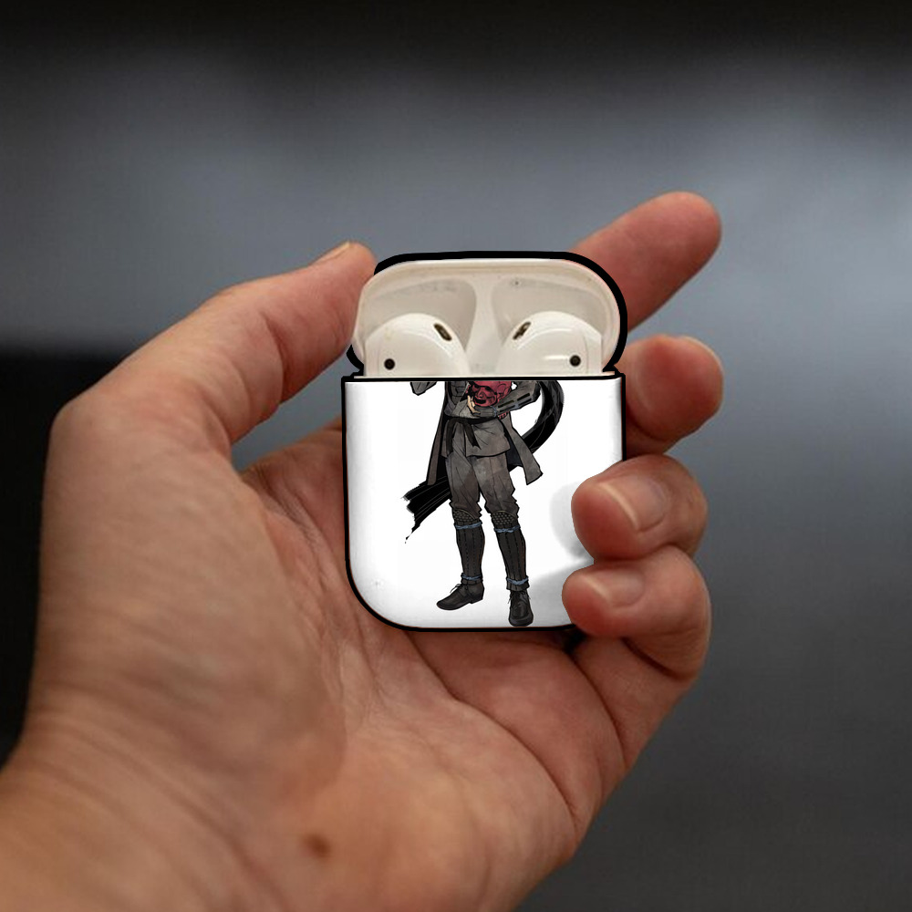 刀剣乱舞 Touken Ranbu AirPods 第2世代保護ケース ハードシェル ブラック 耐衝撃・防指紋・カラビナ付き