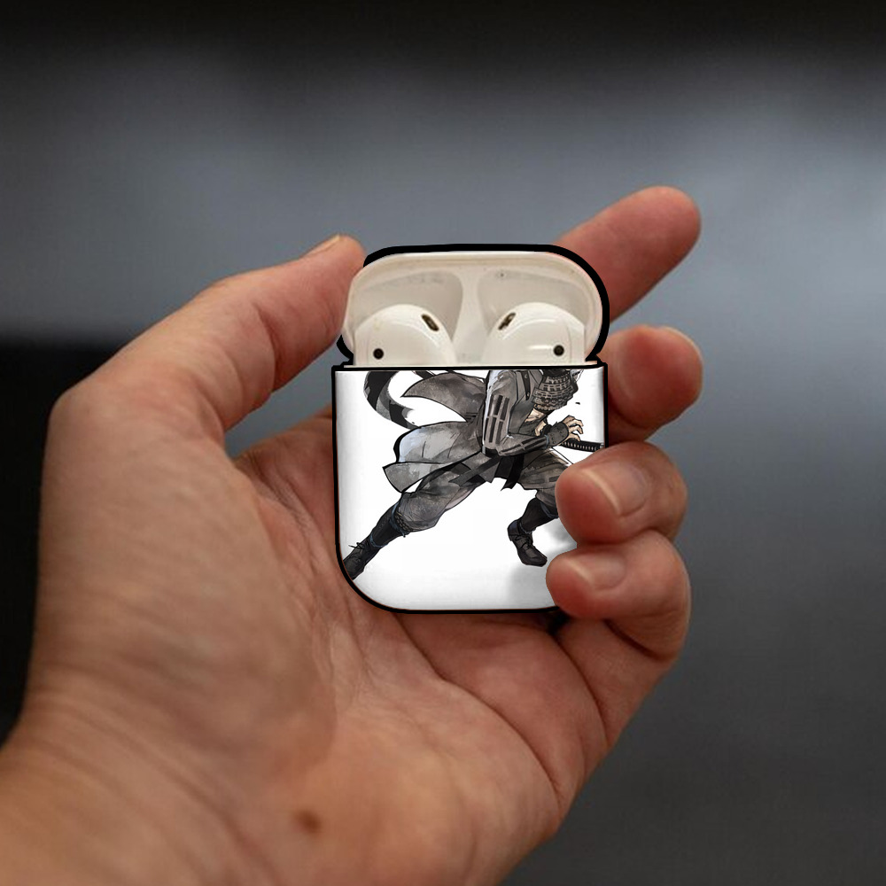 刀剣乱舞 Touken Ranbu AirPods 第2世代保護ケース ハードシェル ブラック 耐衝撃・防指紋・カラビナ付き