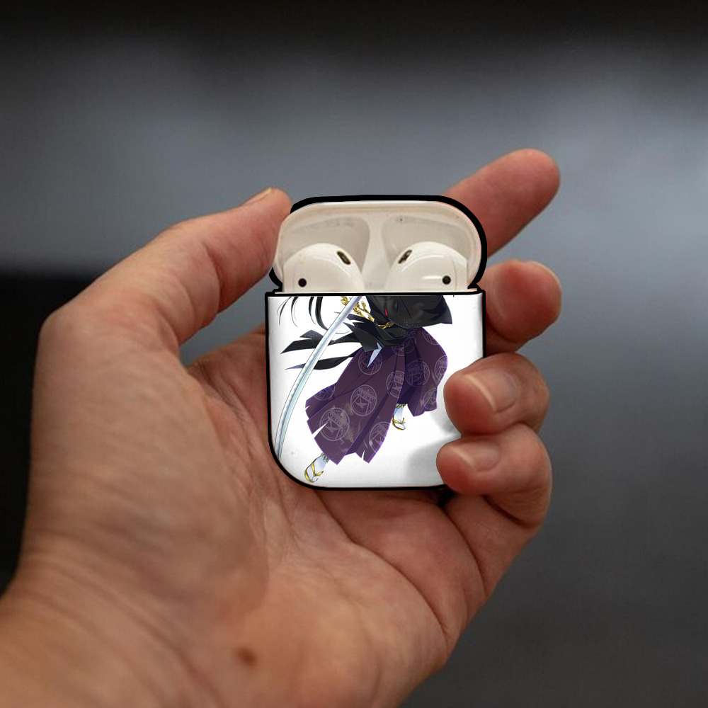 刀剣乱舞 Touken Ranbu AirPods 第2世代保護ケース ハードシェル ブラック 耐衝撃・防指紋・カラビナ付き