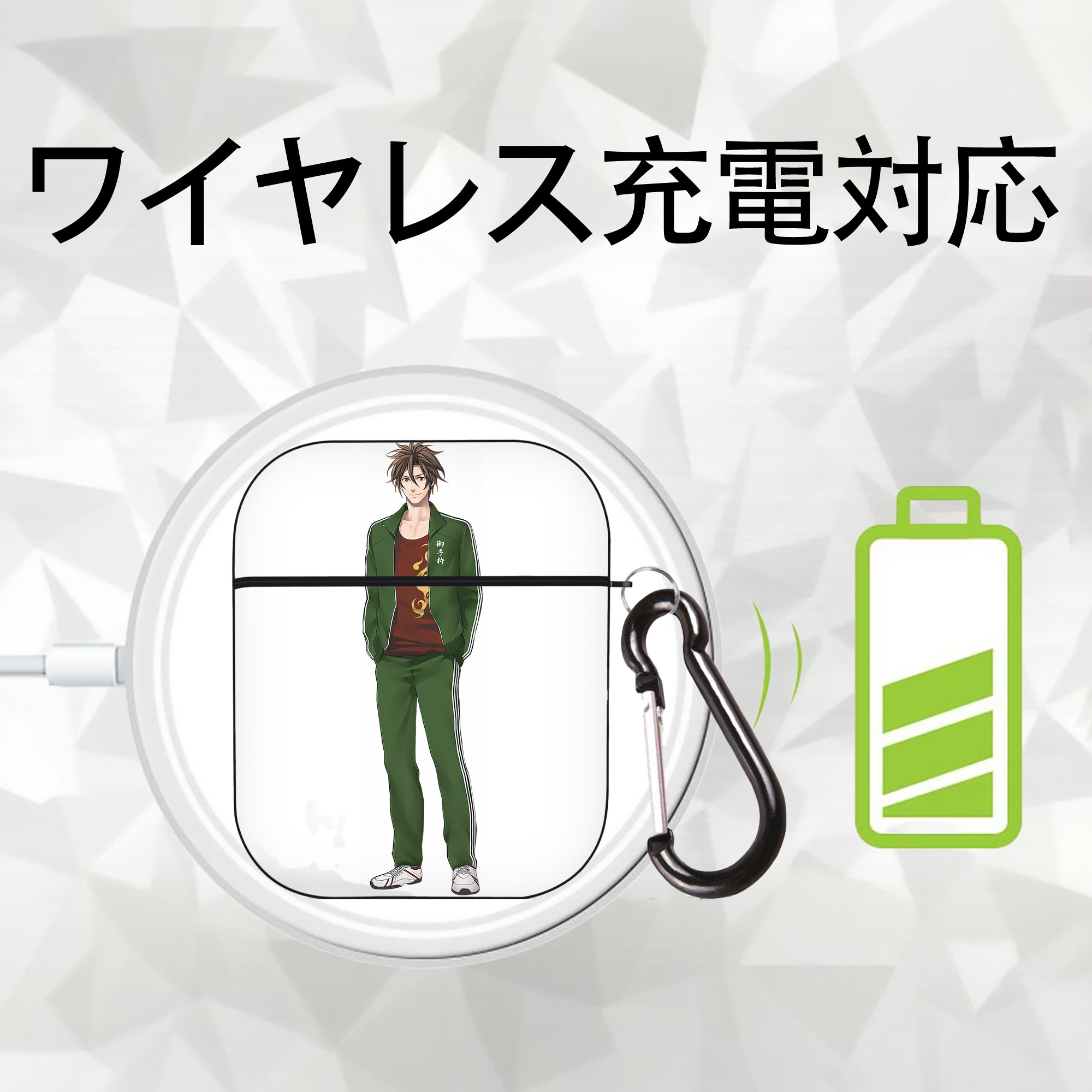 刀剣乱舞 Touken Ranbu AirPods 第2世代保護ケース ハードシェル ブラック 耐衝撃・防指紋・カラビナ付き