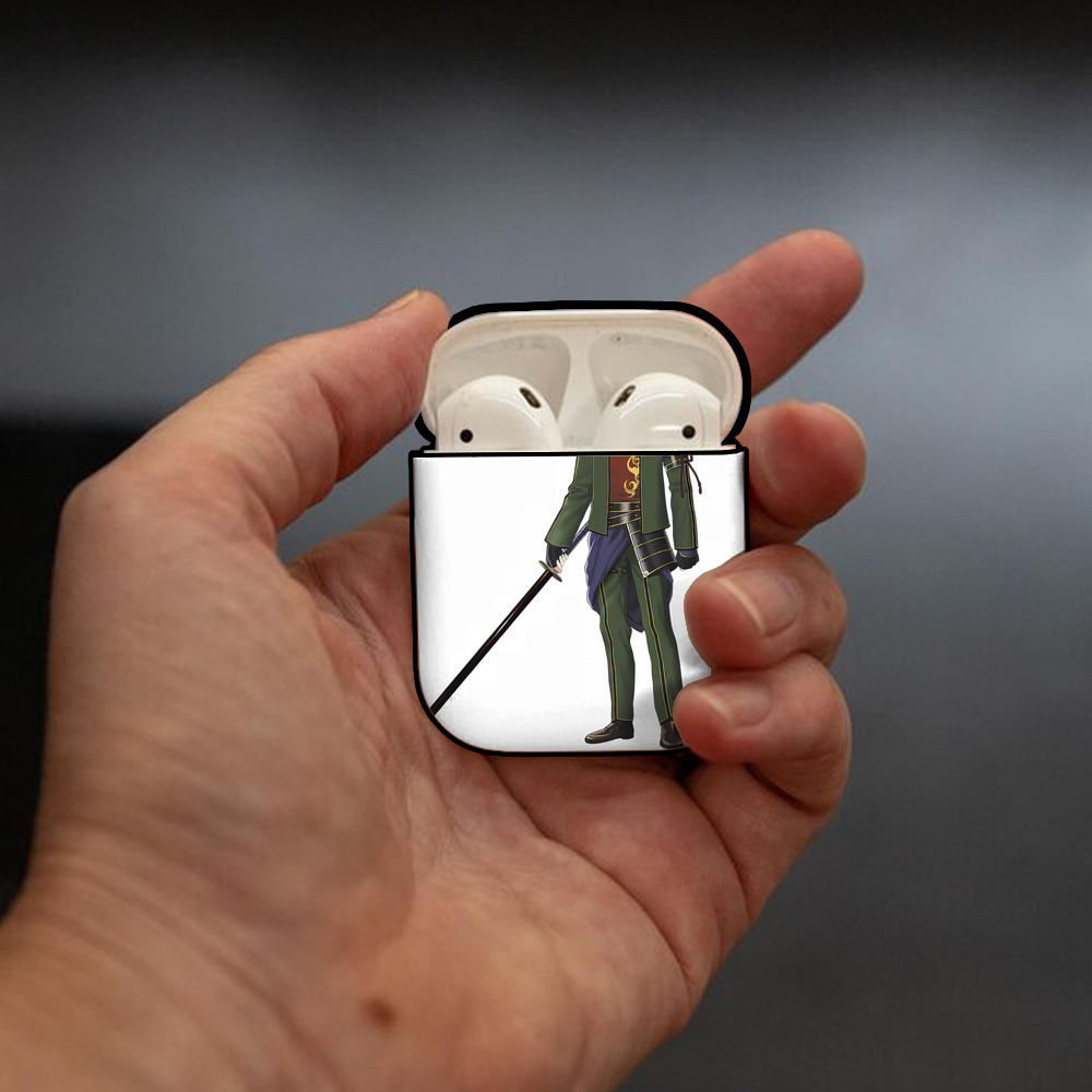 刀剣乱舞 Touken Ranbu AirPods 第2世代保護ケース ハードシェル ブラック 耐衝撃・防指紋・カラビナ付き