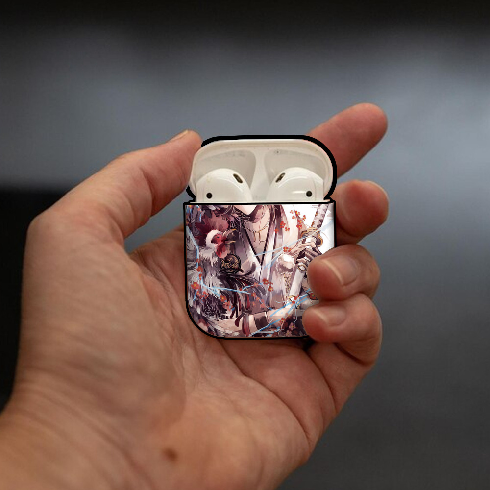 刀剣乱舞 Touken Ranbu AirPods 第2世代保護ケース ハードシェル ブラック 耐衝撃・防指紋・カラビナ付き