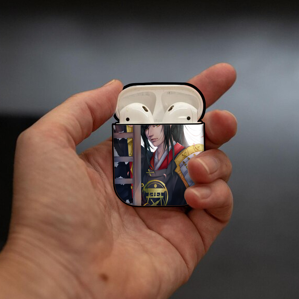 刀剣乱舞 Touken Ranbu AirPods 第2世代保護ケース ハードシェル ブラック 耐衝撃・防指紋・カラビナ付き