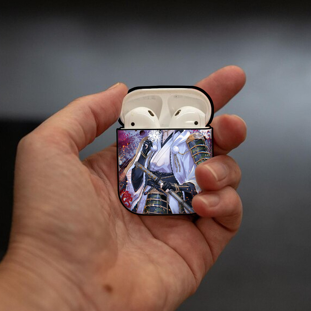 刀剣乱舞 Touken Ranbu AirPods 第2世代保護ケース ハードシェル ブラック 耐衝撃・防指紋・カラビナ付き