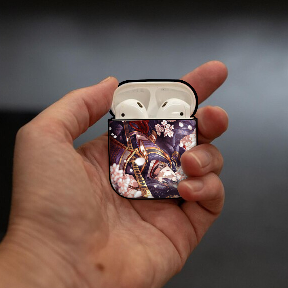 刀剣乱舞 Touken Ranbu AirPods 第2世代保護ケース ハードシェル ブラック 耐衝撃・防指紋・カラビナ付き