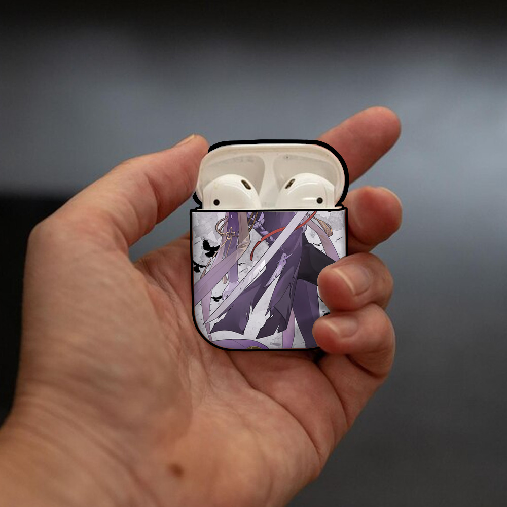 刀剣乱舞 Touken Ranbu AirPods 第2世代保護ケース ハードシェル ブラック 耐衝撃・防指紋・カラビナ付き