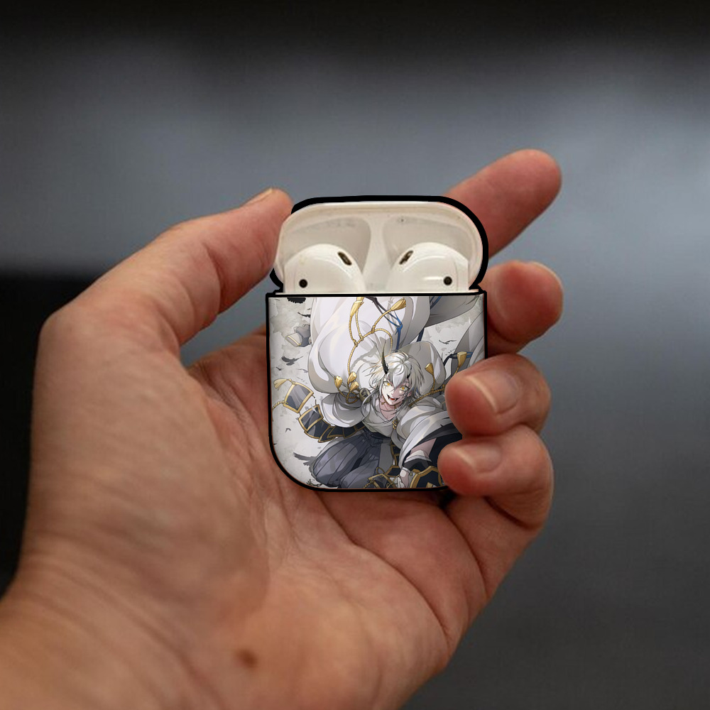 刀剣乱舞 Touken Ranbu AirPods 第2世代保護ケース ハードシェル ブラック 耐衝撃・防指紋・カラビナ付き