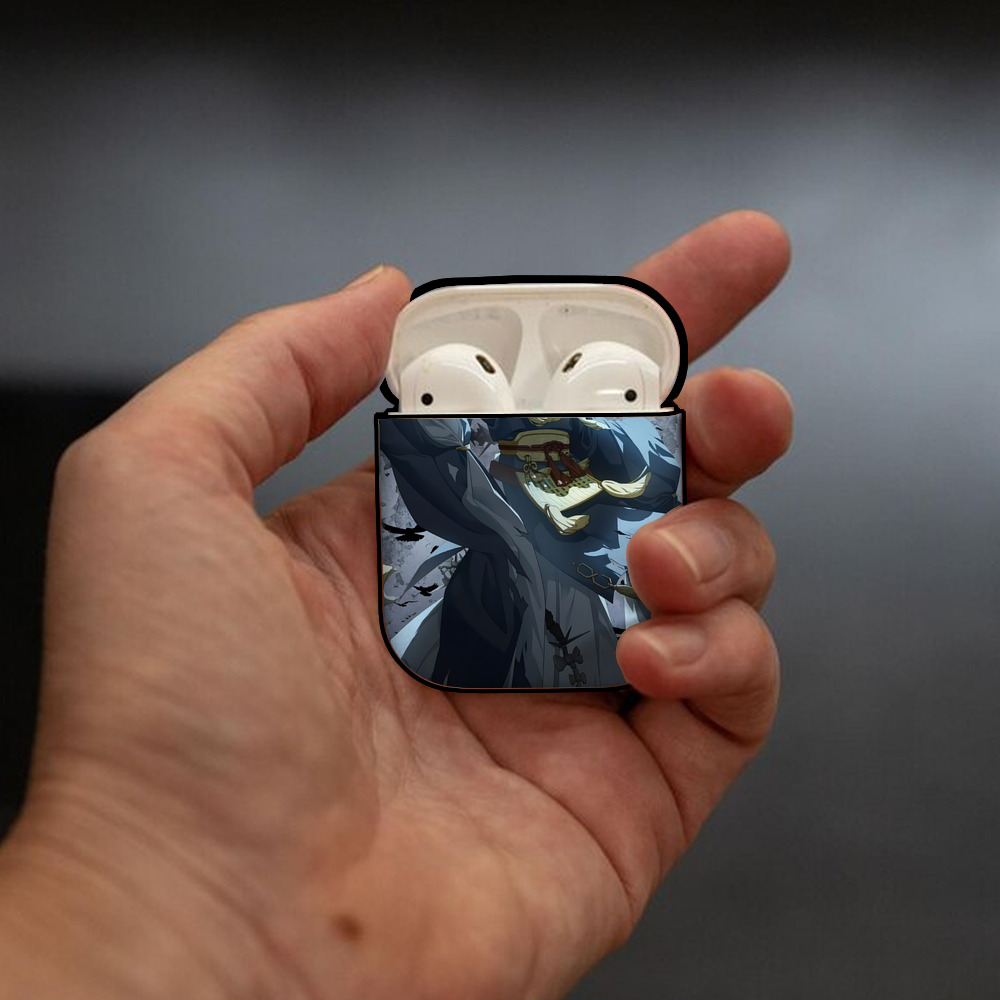 刀剣乱舞 Touken Ranbu AirPods 第2世代保護ケース ハードシェル ブラック 耐衝撃・防指紋・カラビナ付き