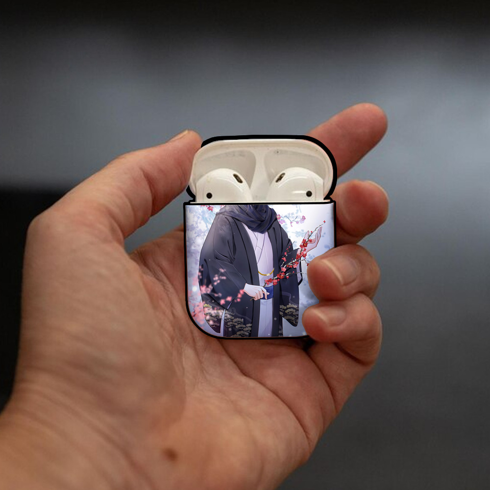 刀剣乱舞 Touken Ranbu AirPods 第2世代保護ケース ハードシェル ブラック 耐衝撃・防指紋・カラビナ付き