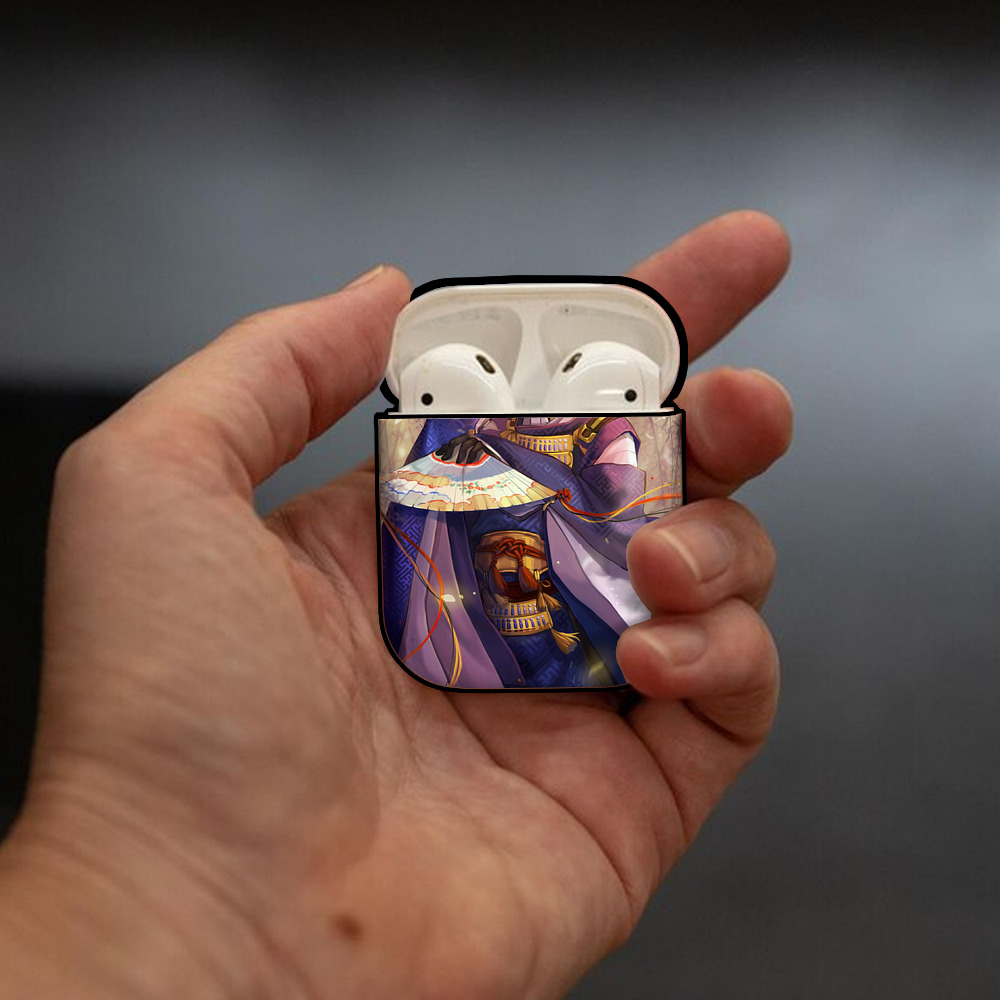 刀剣乱舞 Touken Ranbu AirPods 第2世代保護ケース ハードシェル ブラック 耐衝撃・防指紋・カラビナ付き