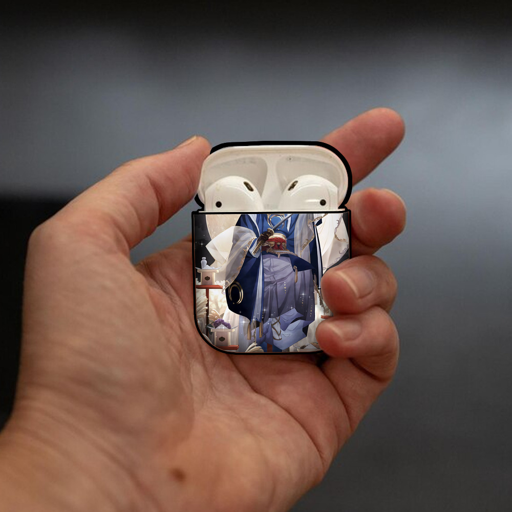 刀剣乱舞 Touken Ranbu AirPods 第2世代保護ケース ハードシェル ブラック 耐衝撃・防指紋・カラビナ付き