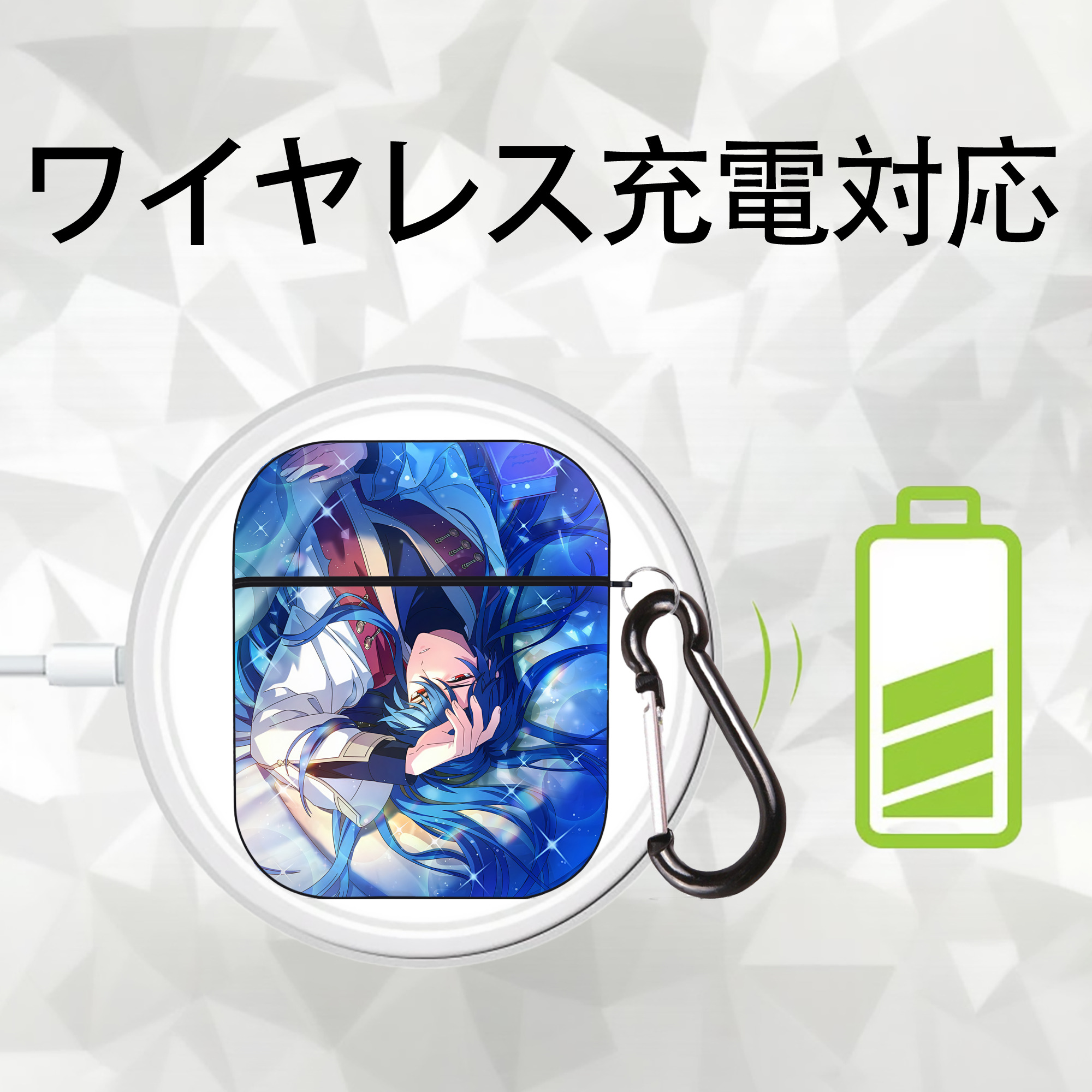 刀剣乱舞 Touken Ranbu AirPods 第2世代保護ケース ハードシェル ブラック 耐衝撃・防指紋・カラビナ付き