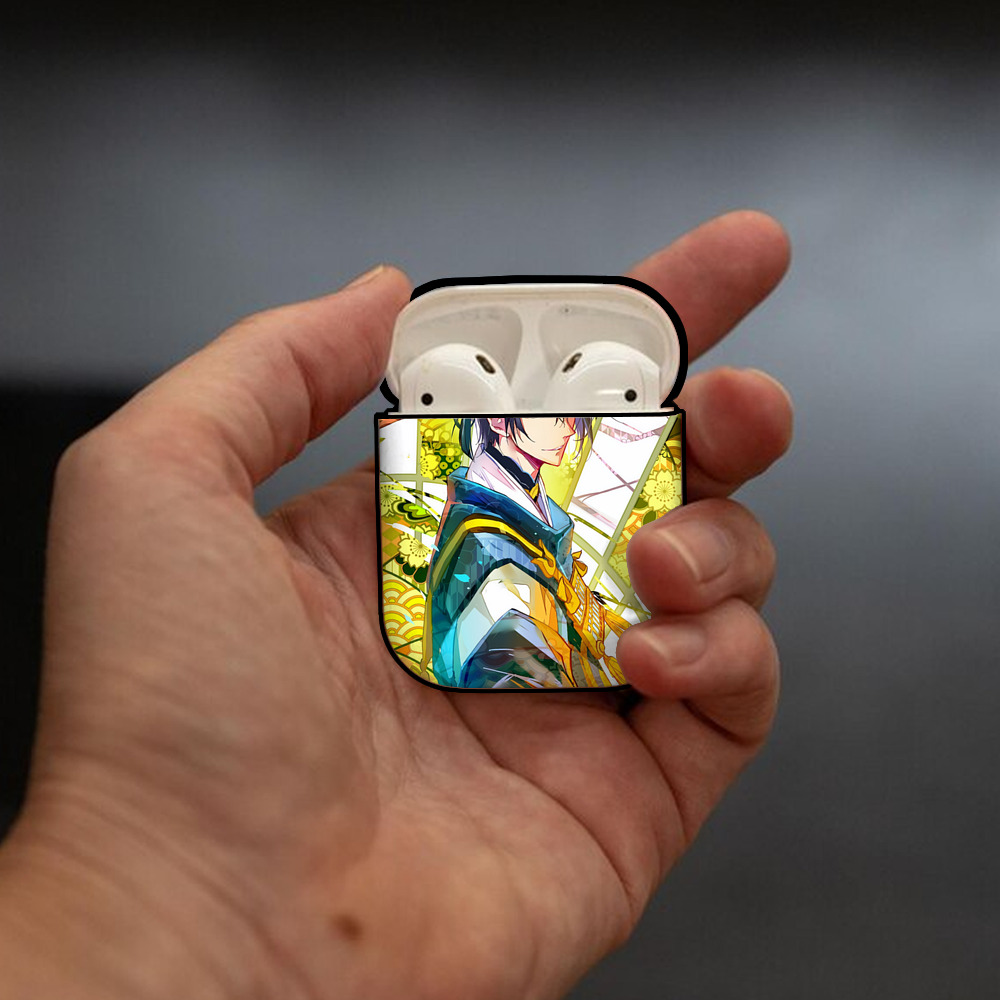 刀剣乱舞 Touken Ranbu AirPods 第2世代保護ケース ハードシェル ブラック 耐衝撃・防指紋・カラビナ付き