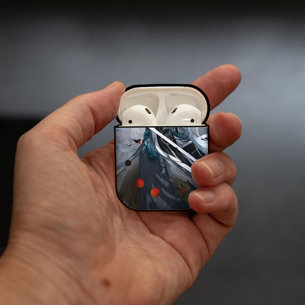 刀剣乱舞 Touken Ranbu AirPods 第2世代保護ケース ハードシェル ブラック 耐衝撃・防指紋・カラビナ付き