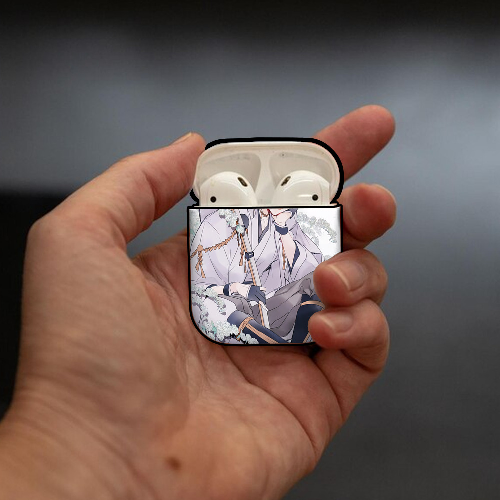 刀剣乱舞 Touken Ranbu AirPods 第2世代保護ケース ハードシェル ブラック 耐衝撃・防指紋・カラビナ付き