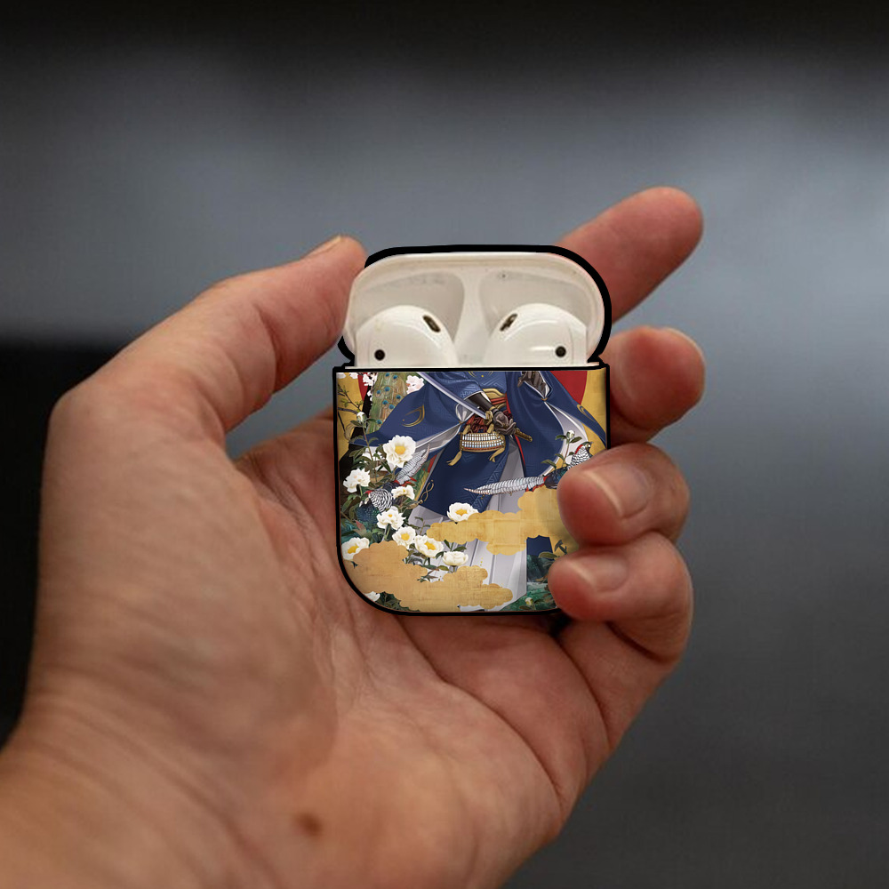 刀剣乱舞 Touken Ranbu AirPods 第2世代保護ケース ハードシェル ブラック 耐衝撃・防指紋・カラビナ付き