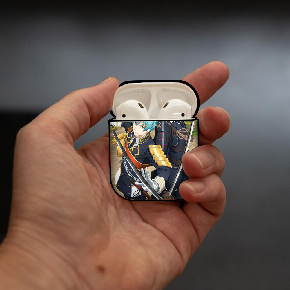 刀剣乱舞 Touken Ranbu AirPods 第2世代保護ケース ハードシェル ブラック 耐衝撃・防指紋・カラビナ付き