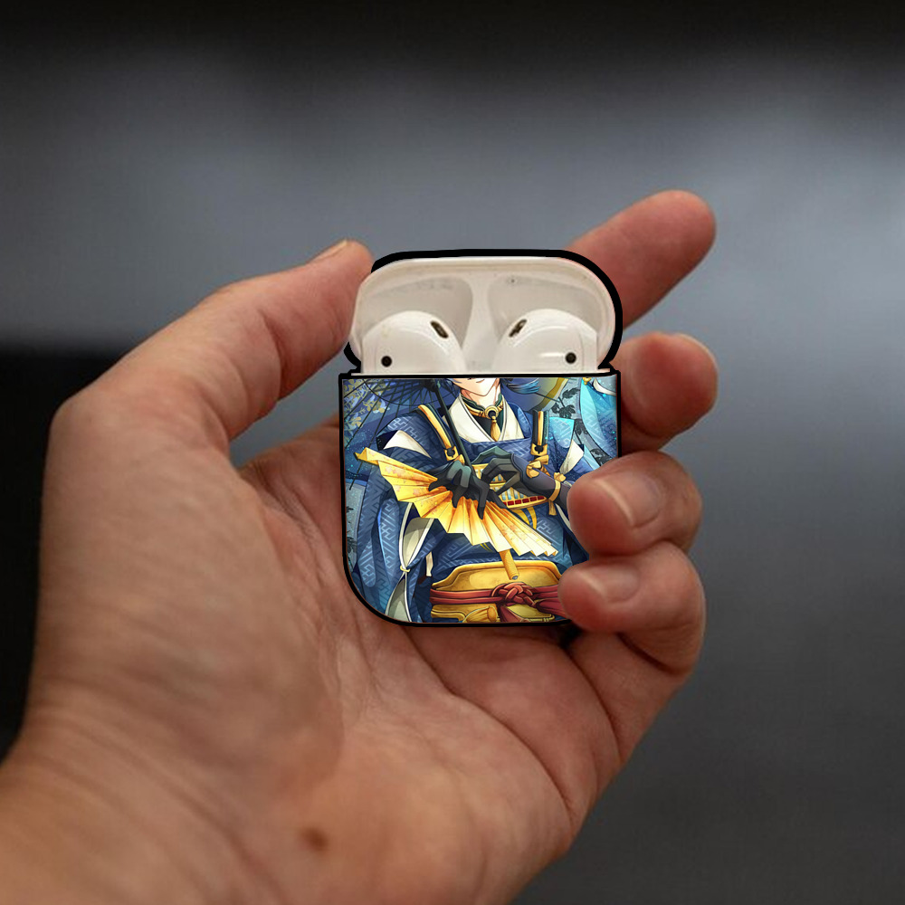 刀剣乱舞 Touken Ranbu AirPods 第2世代保護ケース ハードシェル ブラック 耐衝撃・防指紋・カラビナ付き