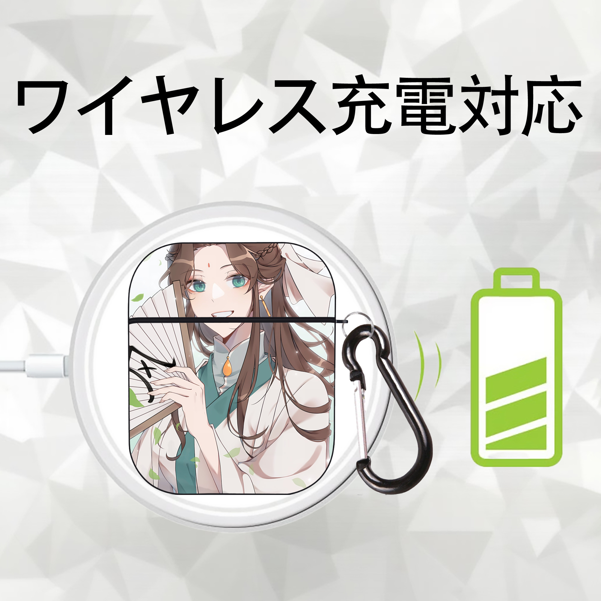 刀剣乱舞 Touken Ranbu AirPods 第2世代保護ケース ハードシェル ブラック 耐衝撃・防指紋・カラビナ付き
