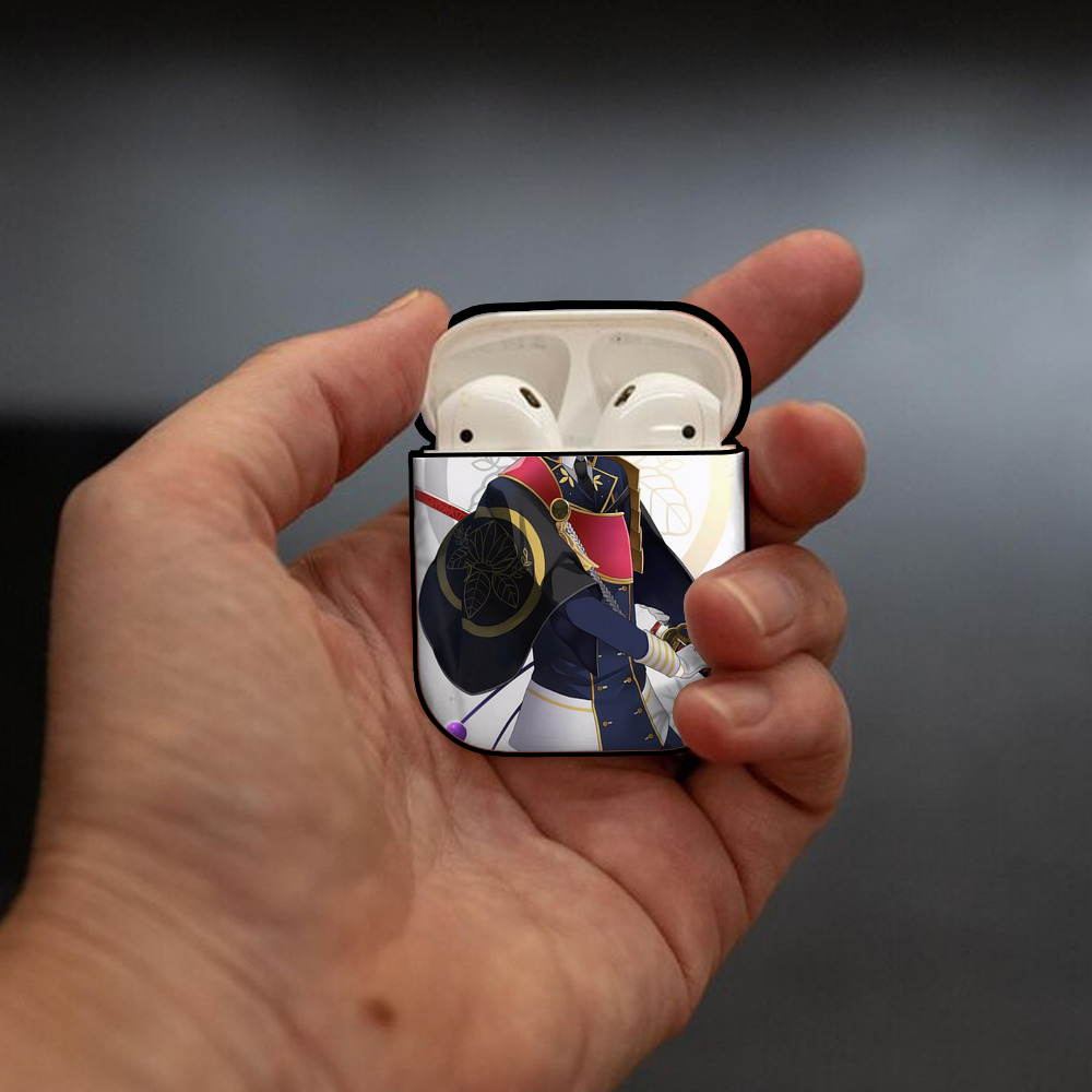刀剣乱舞 Touken Ranbu AirPods 第2世代保護ケース ハードシェル ブラック 耐衝撃・防指紋・カラビナ付き