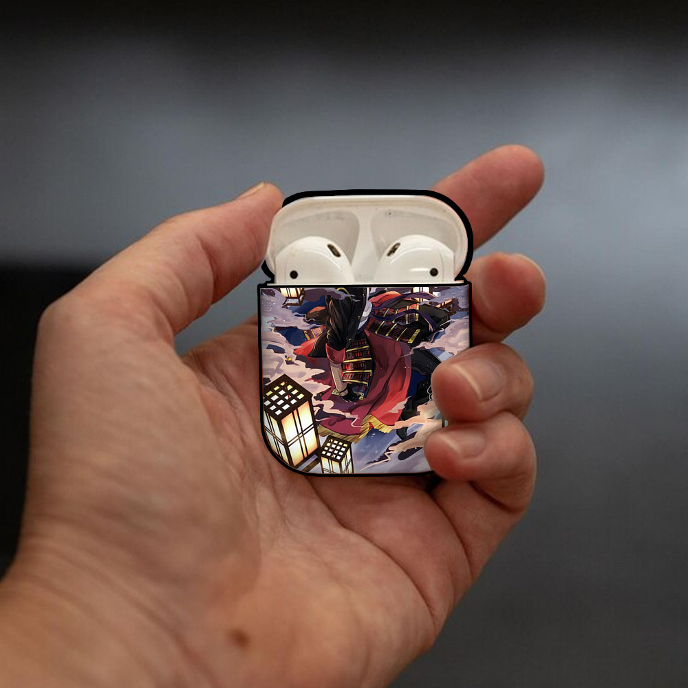 刀剣乱舞 Touken Ranbu AirPods 第2世代保護ケース ハードシェル ブラック 耐衝撃・防指紋・カラビナ付き
