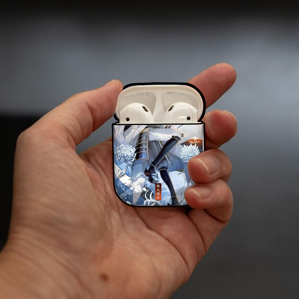 刀剣乱舞 Touken Ranbu AirPods 第2世代保護ケース ハードシェル ブラック 耐衝撃・防指紋・カラビナ付き