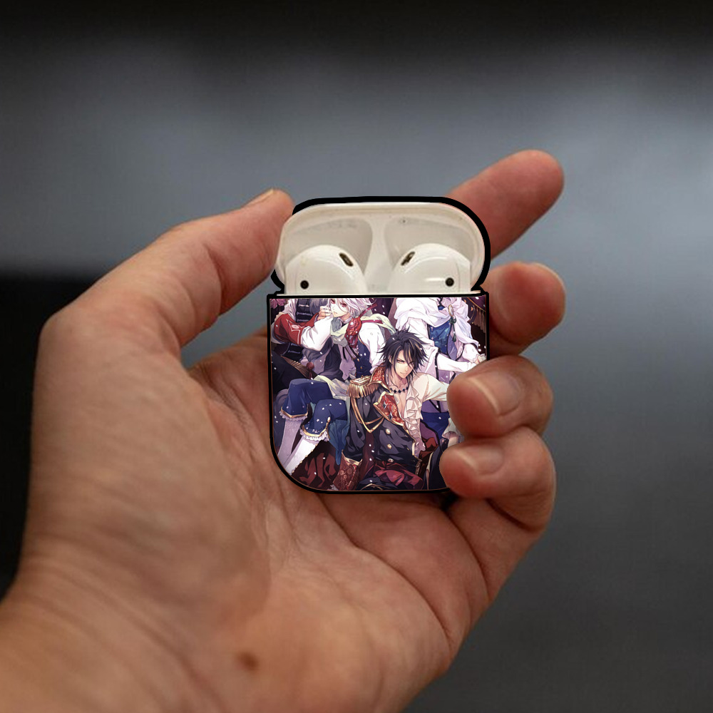 刀剣乱舞 Touken Ranbu AirPods 第2世代保護ケース ハードシェル ブラック 耐衝撃・防指紋・カラビナ付き