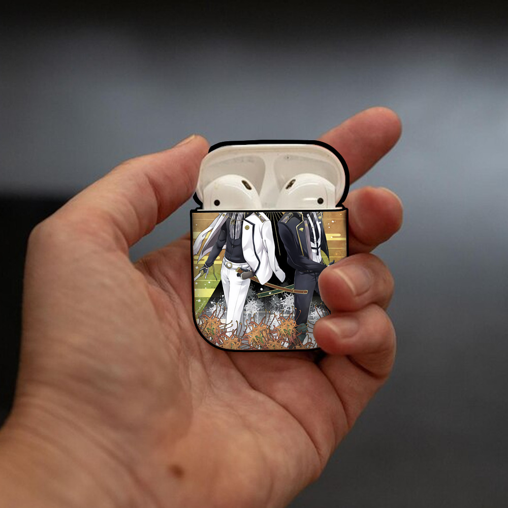 刀剣乱舞 Touken Ranbu AirPods 第2世代保護ケース ハードシェル ブラック 耐衝撃・防指紋・カラビナ付き