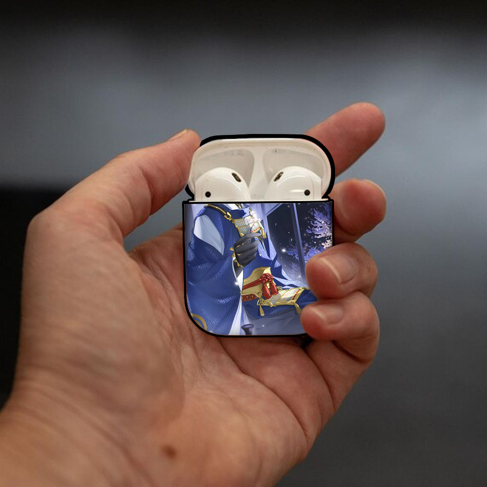 刀剣乱舞 Touken Ranbu AirPods 第2世代保護ケース ハードシェル ブラック 耐衝撃・防指紋・カラビナ付き