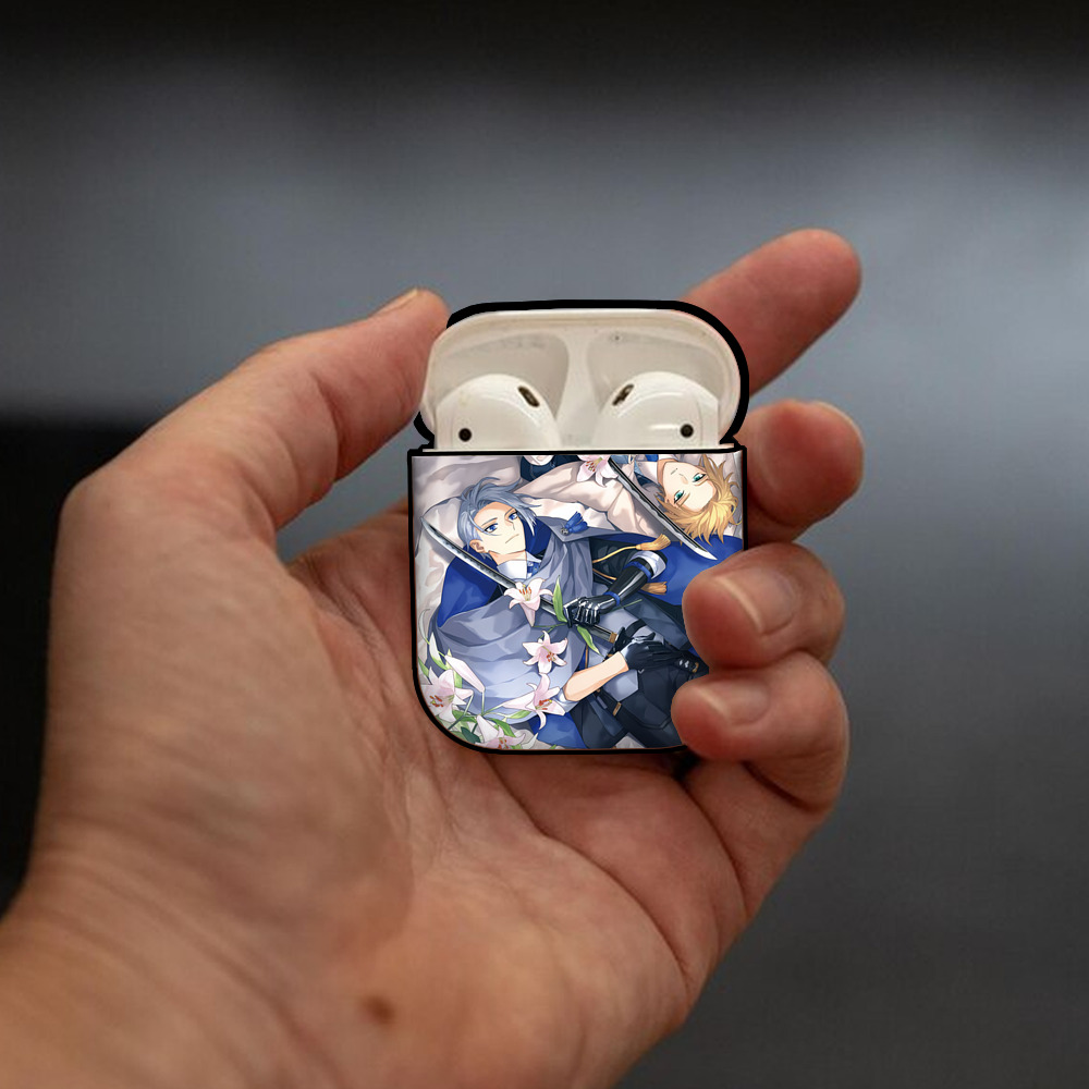刀剣乱舞 Touken Ranbu AirPods 第2世代保護ケース ハードシェル ブラック 耐衝撃・防指紋・カラビナ付き