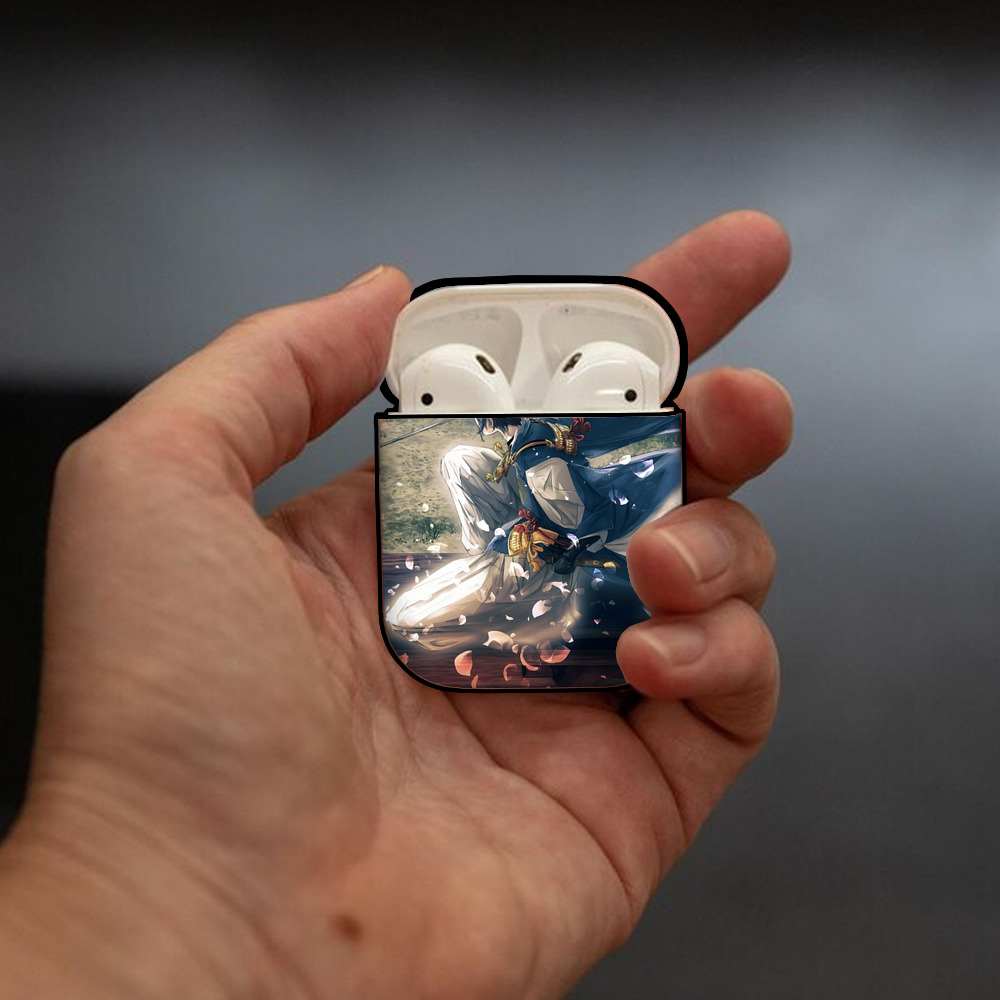 刀剣乱舞 Touken Ranbu AirPods 第2世代保護ケース ハードシェル ブラック 耐衝撃・防指紋・カラビナ付き