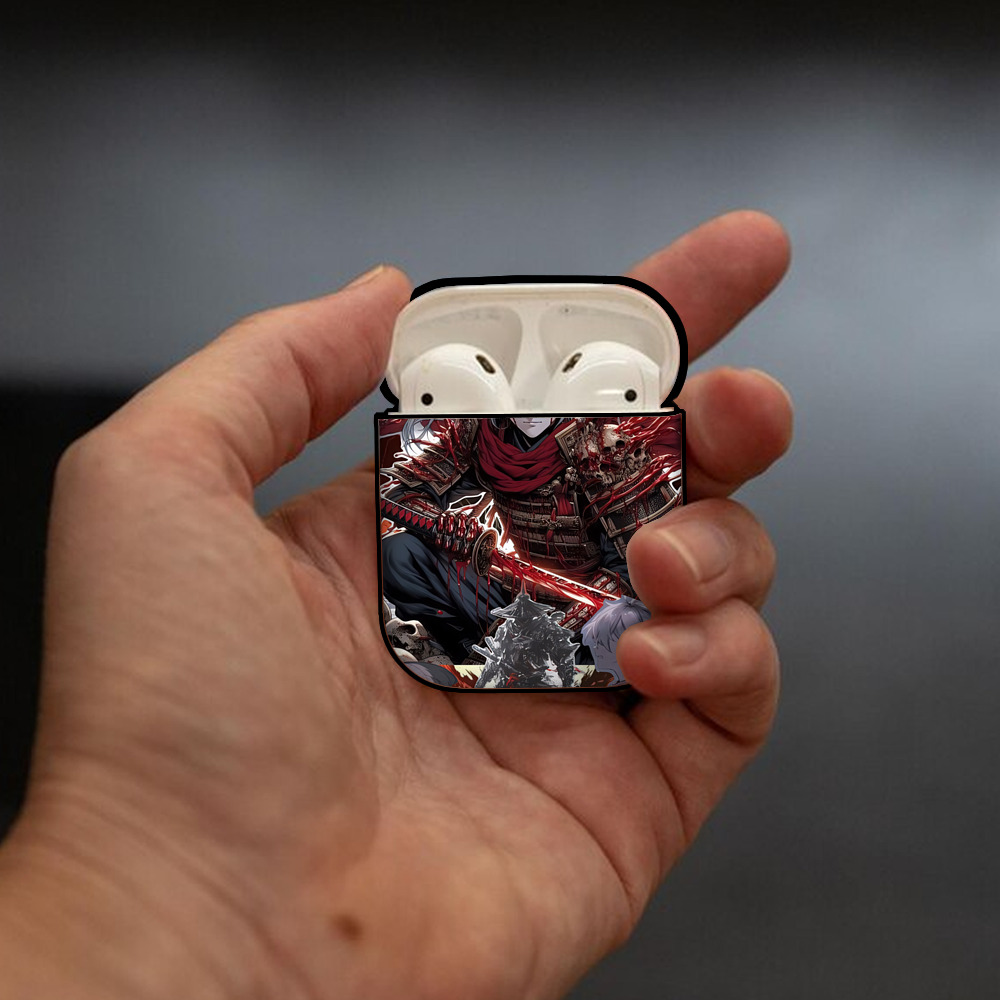 刀剣乱舞 Touken Ranbu AirPods 第2世代保護ケース ハードシェル ブラック 耐衝撃・防指紋・カラビナ付き