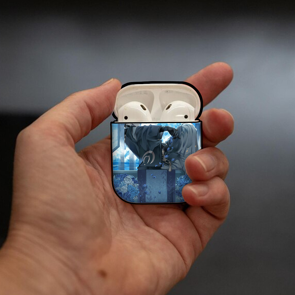 刀剣乱舞 Touken Ranbu AirPods 第2世代保護ケース ハードシェル ブラック 耐衝撃・防指紋・カラビナ付き