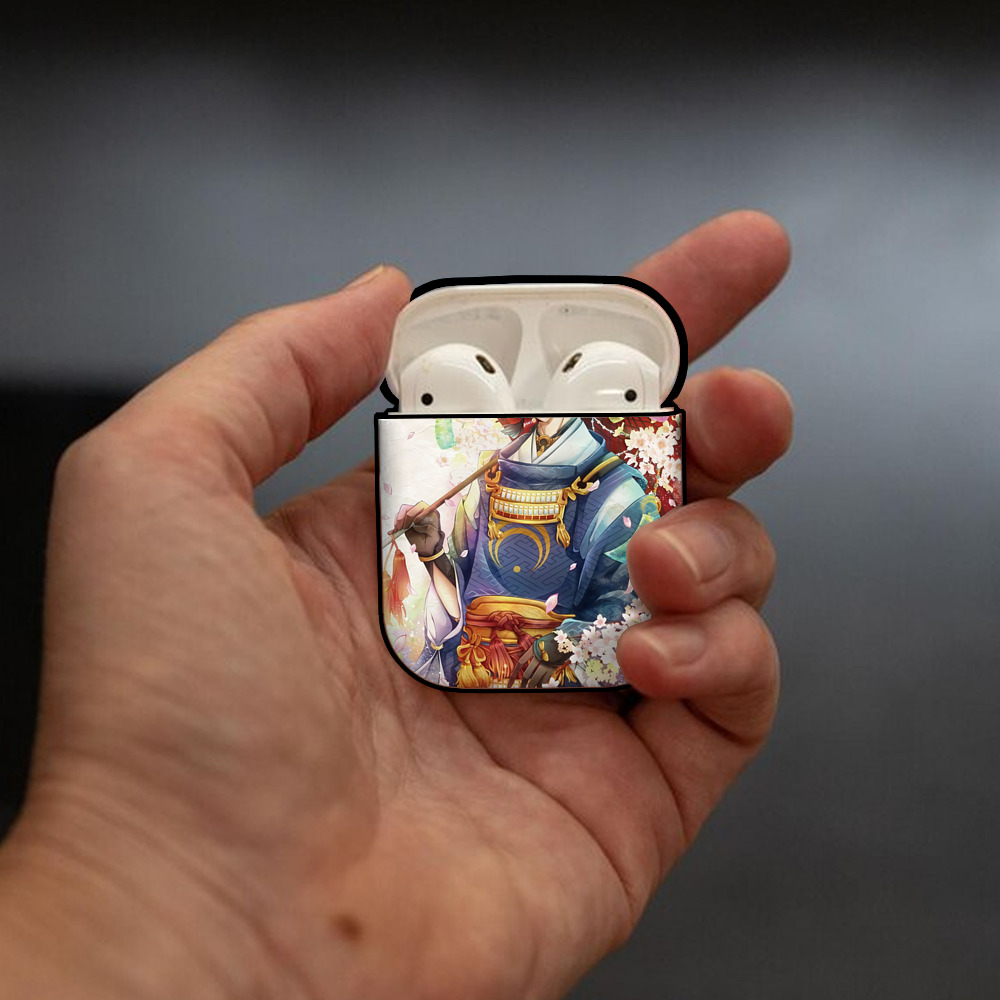 刀剣乱舞 Touken Ranbu AirPods 第2世代保護ケース ハードシェル ブラック 耐衝撃・防指紋・カラビナ付き