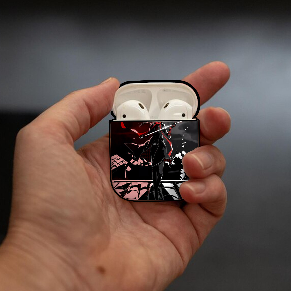 刀剣乱舞 Touken Ranbu AirPods 第2世代保護ケース ハードシェル ブラック 耐衝撃・防指紋・カラビナ付き